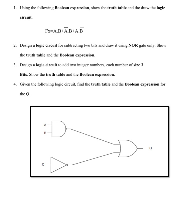 Solved 1. Using the following Boolean expression, show the | Chegg.com