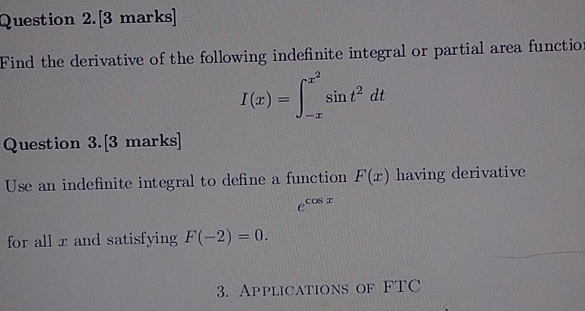 Solved Question 2. [3 marks) Find the derivative of the | Chegg.com