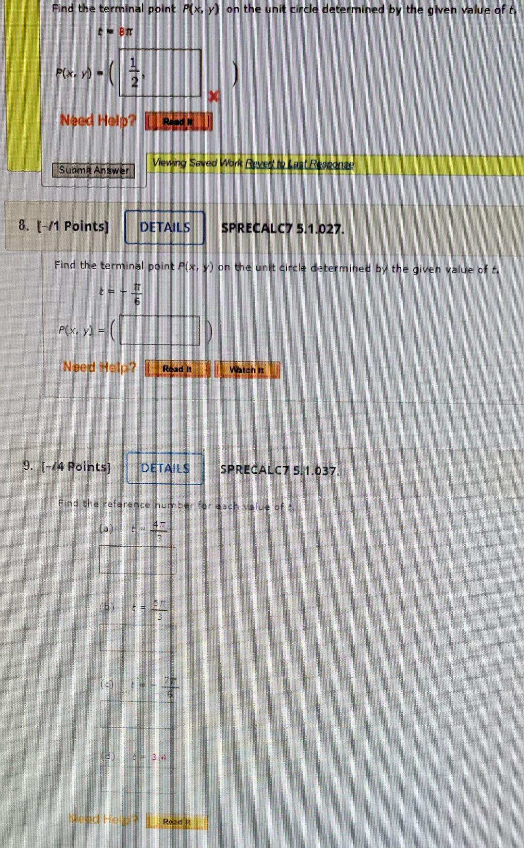 Solved Find The Terminal Point P(x, Y) On The Unit Circle | Chegg.com