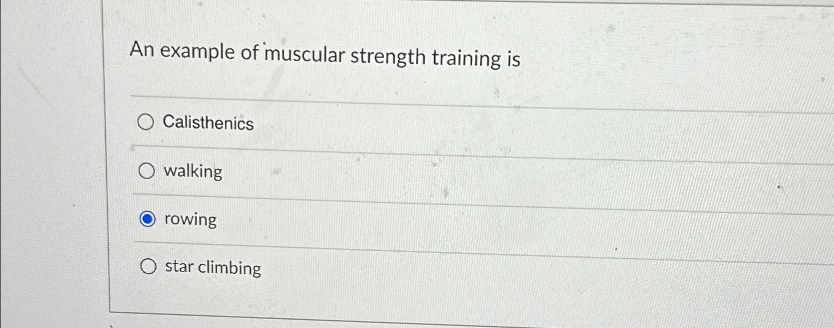 Solved An example of muscular strength training