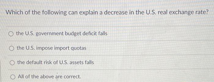 Solved Which of the following can explain a decrease in the | Chegg.com