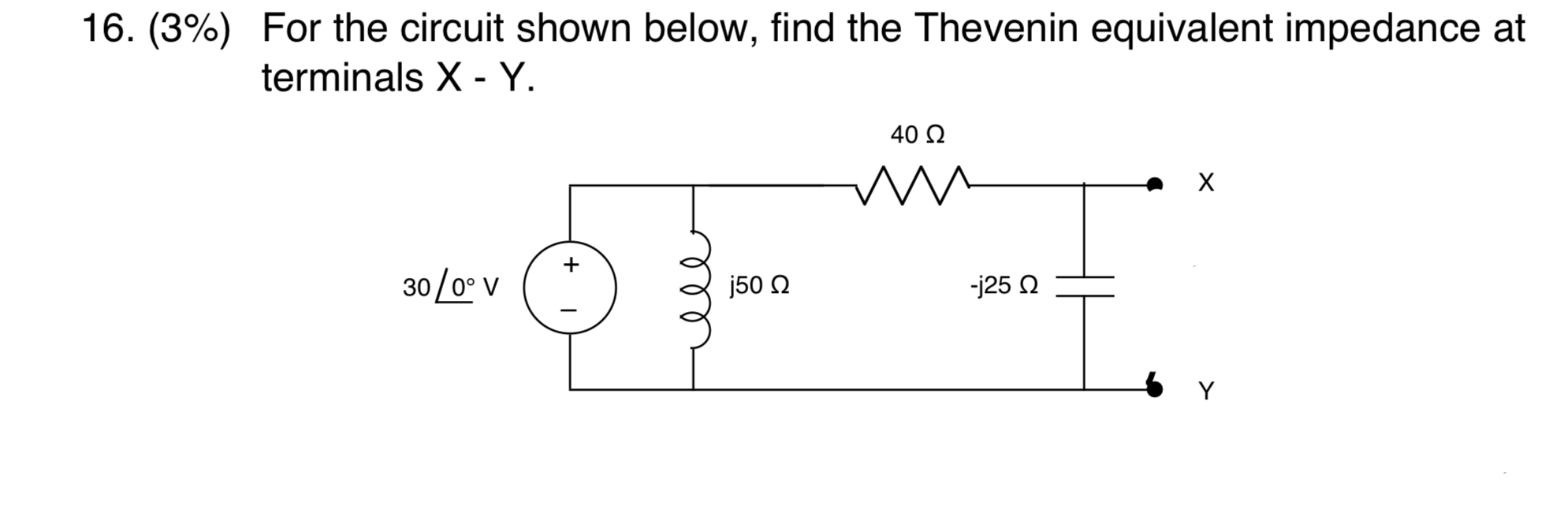 Solved (3%) ﻿For the circuit shown below, find the Thevenin | Chegg.com