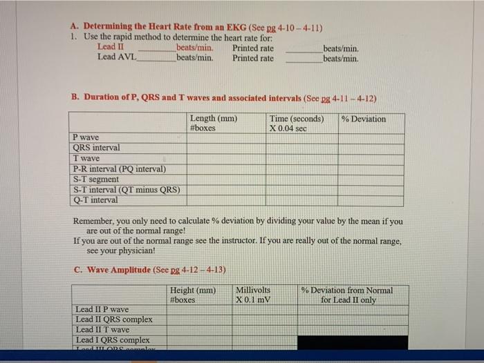 A. Determining the Heart Rate from an EKG (See pg | Chegg.com