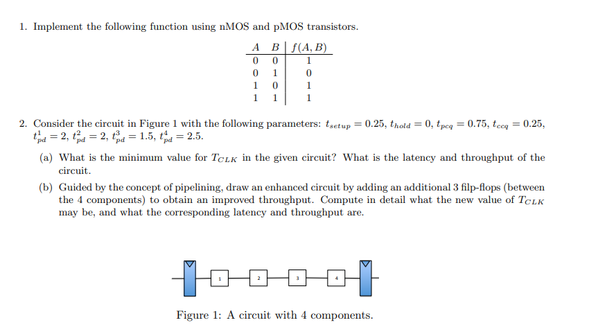 Solved Implement the following function using nMOS and pMOS | Chegg.com