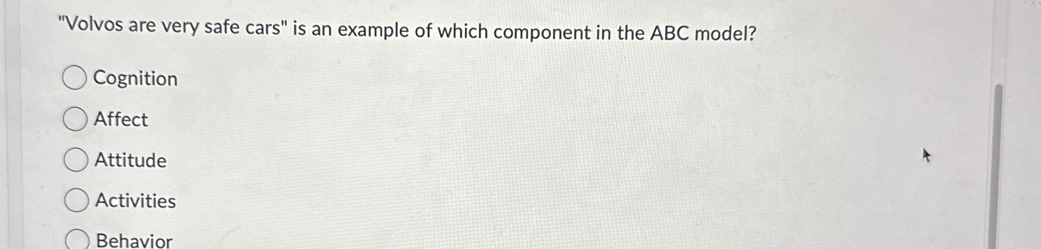 Solved "Volvos are very safe cars" is an example of which