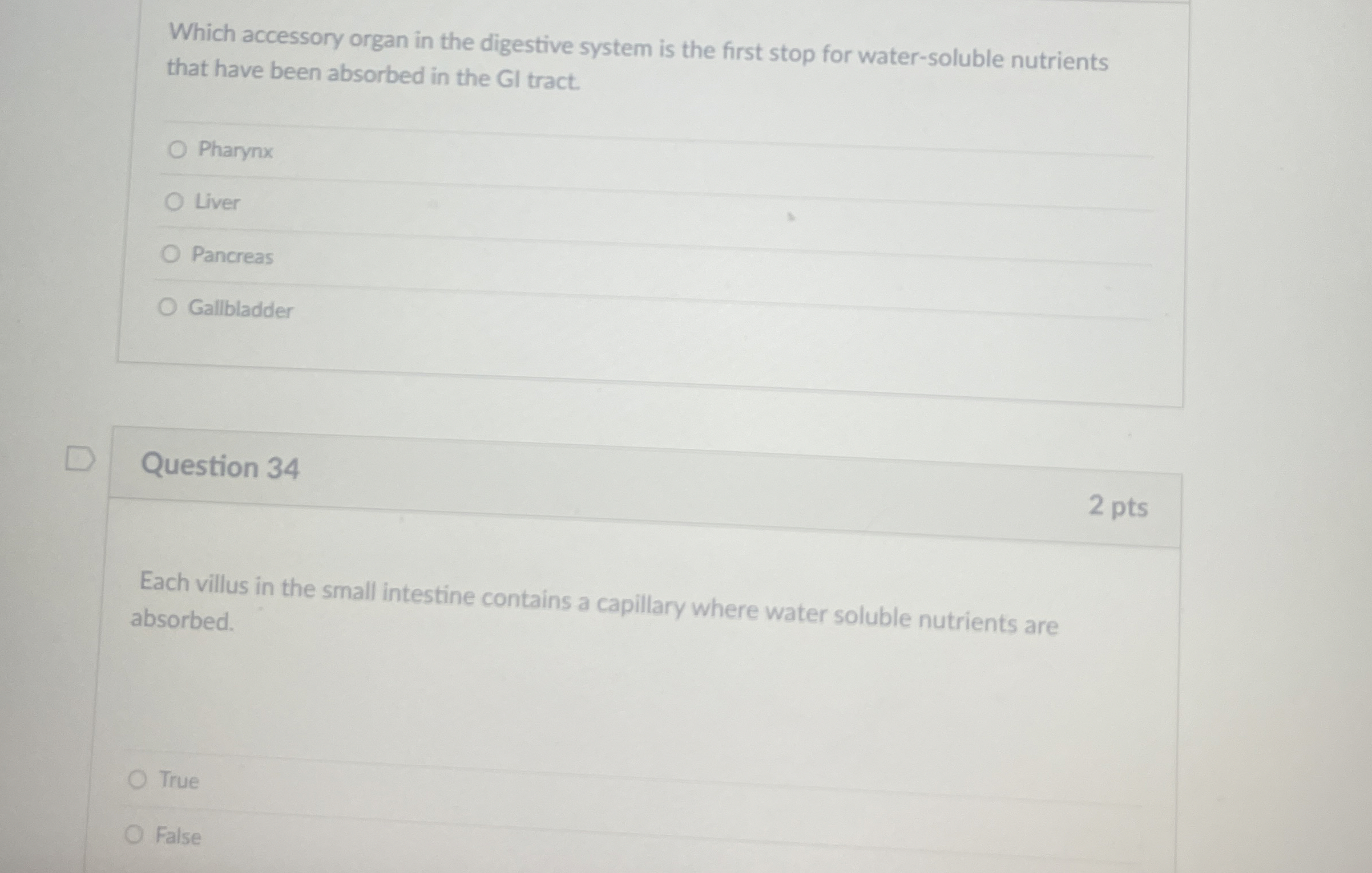 Solved Which accessory organ in the digestive system is the