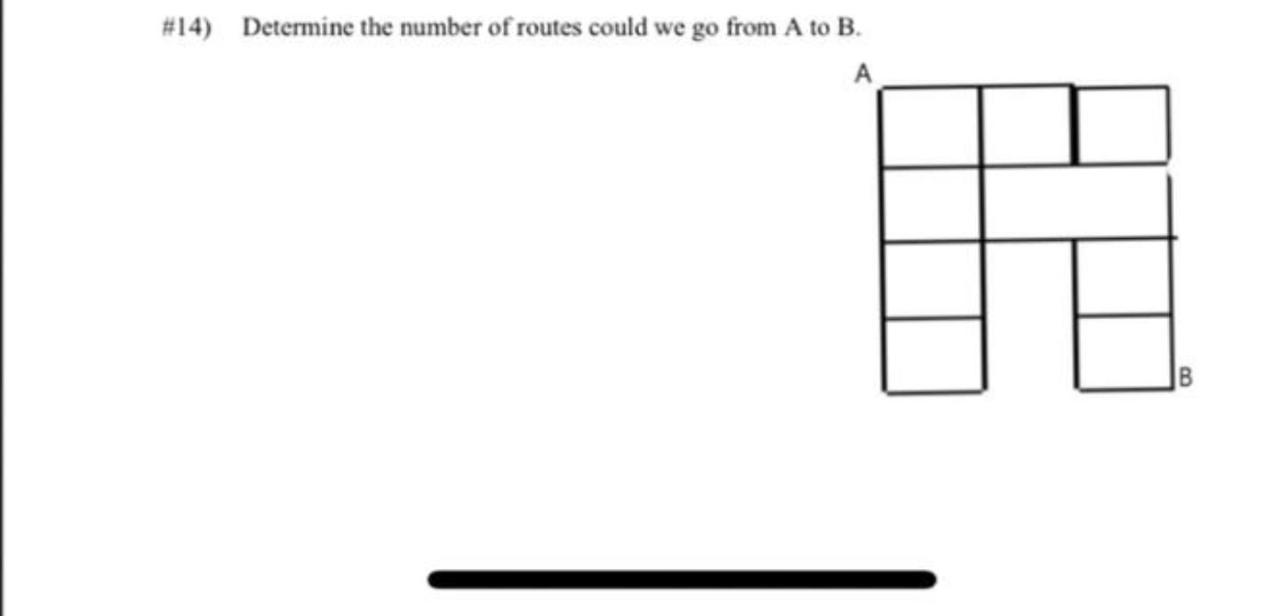 Solved #14) Determine the number of routes could we go from | Chegg.com