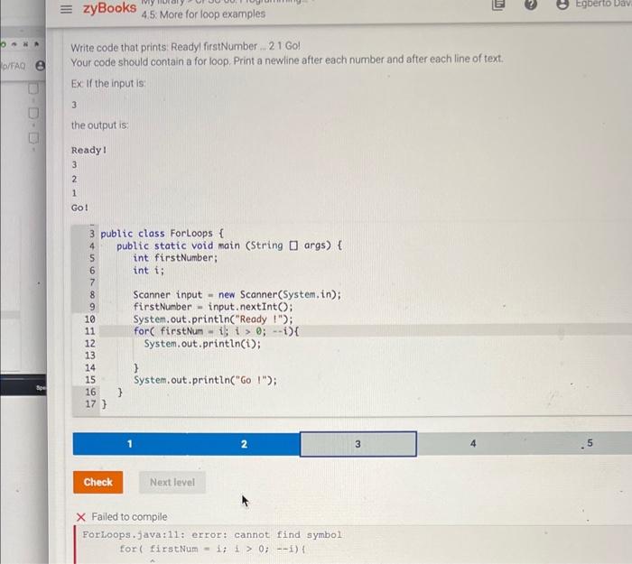Solved Write code that prints: Readyl firstNumber ..2 1 Gol | Chegg.com