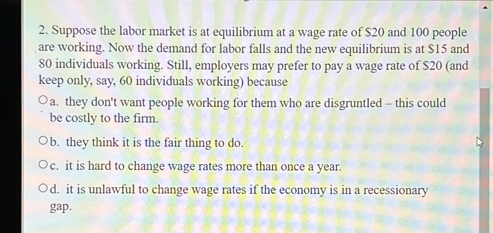 Solved Suppose the labor market is at equilibrium at a wage | Chegg.com