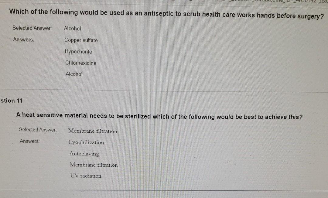 Solved Which of the following would be used as an antiseptic