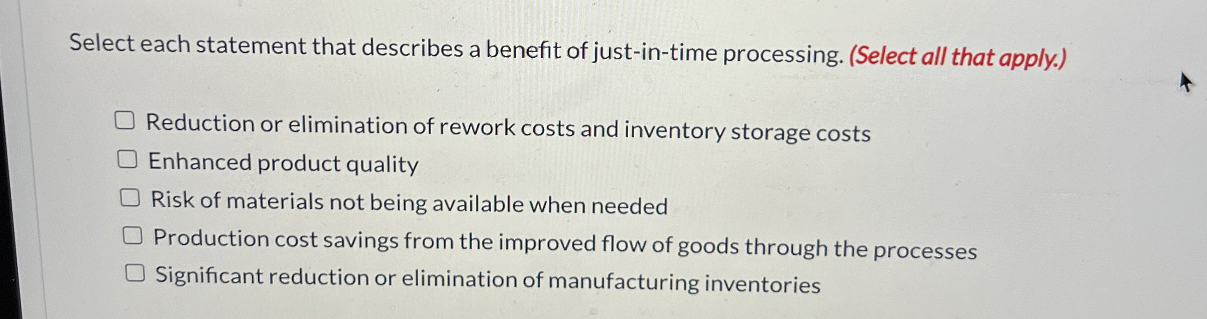 Solved Select each statement that describes a benefit of