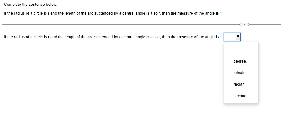 Solved Complete the sentence below.If the radius of a circle | Chegg.com