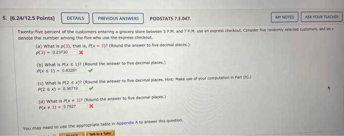 Solved 5. [6.24/12.5 Points] DETAILS PREVIOUS ANSWERS | Chegg.com