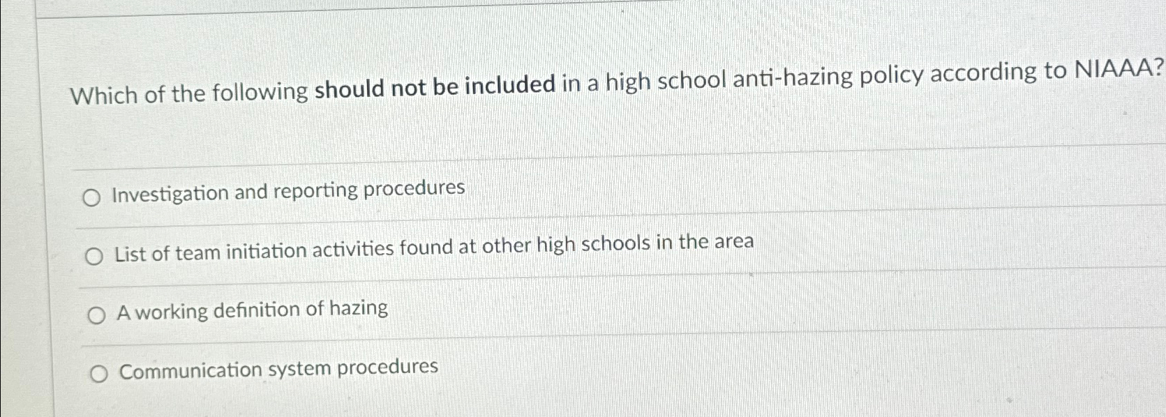 Solved Which of the following should not be included in a