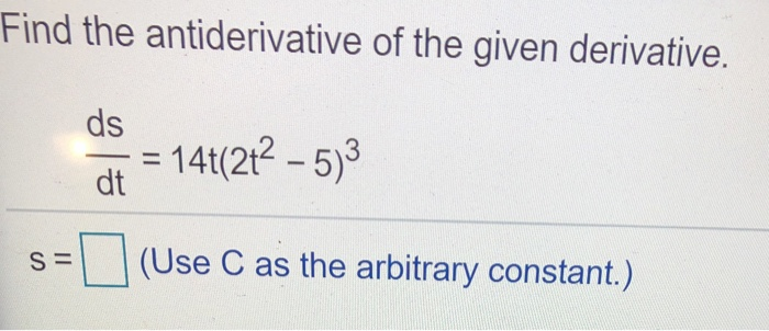 Solved: Find The Antiderivative Of The Given Derivative. D... | Chegg.com