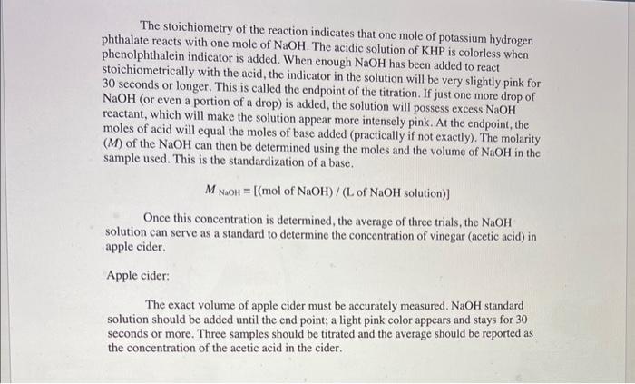 Results: Standardization of NaOH solution: | Chegg.com