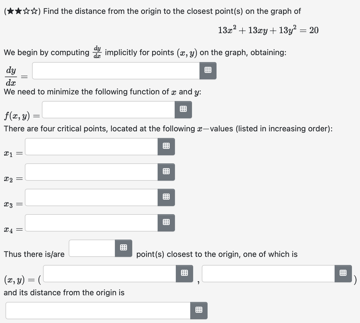 Solved Find the distance from the origin to the closest | Chegg.com