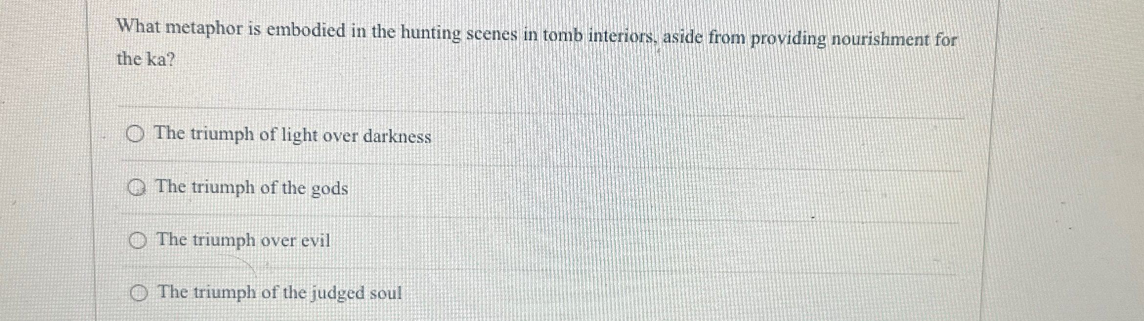 Solved What metaphor is embodied in the hunting scenes in | Chegg.com