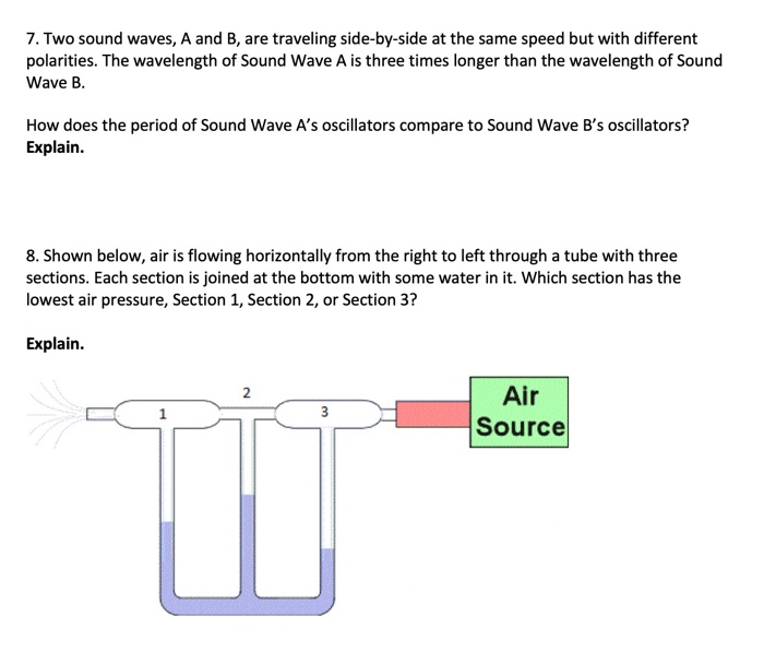 Solved 7. Two sound waves, A and B, are traveling | Chegg.com