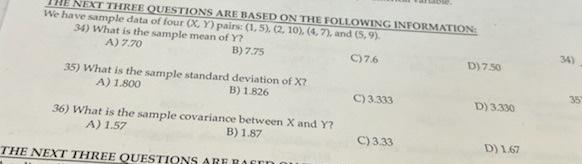 Solved NEXT THREE QUESTIONS ARE BASED ON THE FOLLOWING | Chegg.com