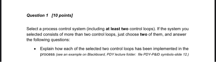 Solved Question 1 (10 points) Select a process control | Chegg.com