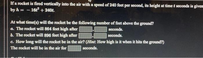 Solved If a rocket is fired vertically into the air with a | Chegg.com