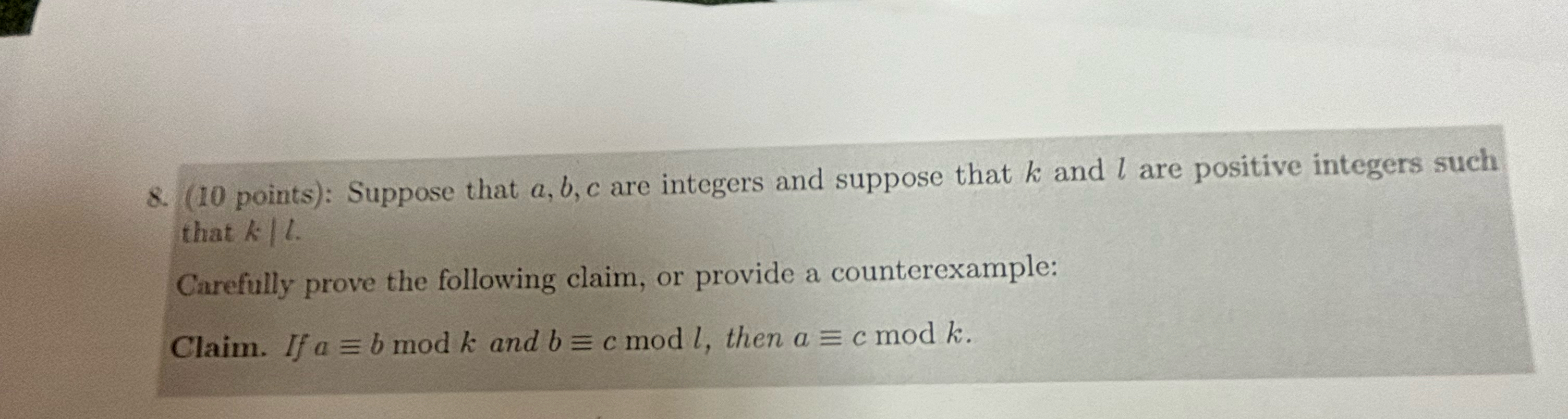 Solved (10 ﻿points): Suppose That A,b,c ﻿are Integers And | Chegg.com