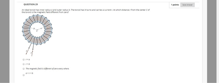 Solved 1 Points Sweanswer Question 29 An Ideal Toroid Has 5749