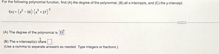 find the x intercept of a polynomial function calculator