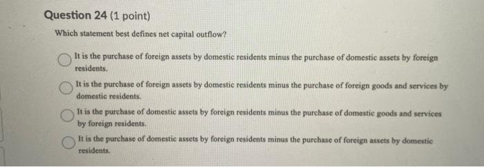 Solved Question 24 1 Point Which Statement Best Defines Chegg