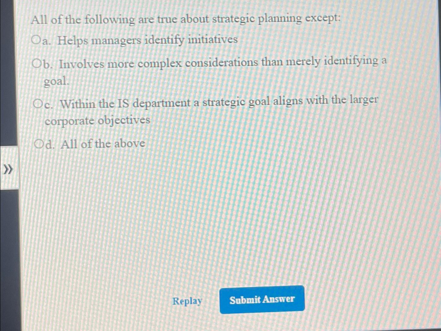 Solved All Of The Following Are True About Strategic | Chegg.com