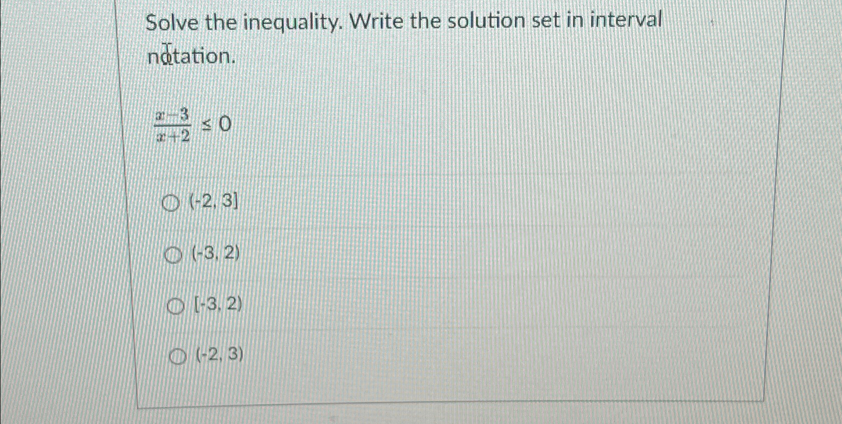Solved Solve the inequality. Write the solution set in | Chegg.com