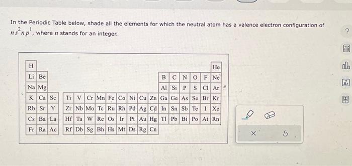 Solved In the Periodic Table below, shade all the elements | Chegg.com