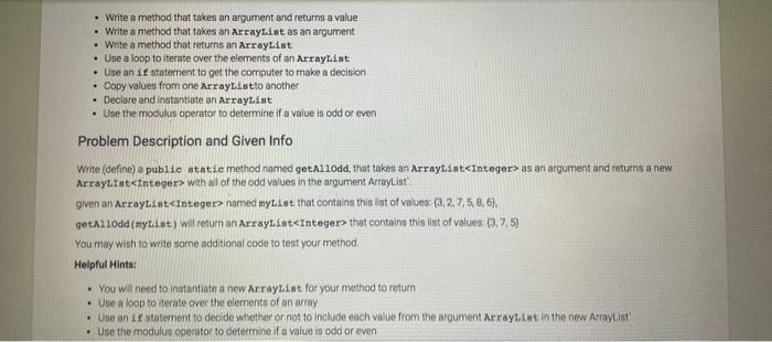 Solved - Write a method that takes an argument and returns a | Chegg.com