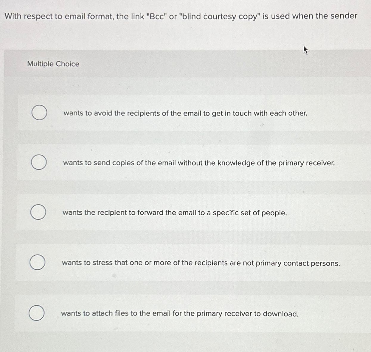 Solved With respect to email format, the link 