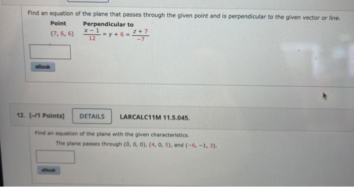 Solved Find an equation of the plane that passes through the | Chegg.com