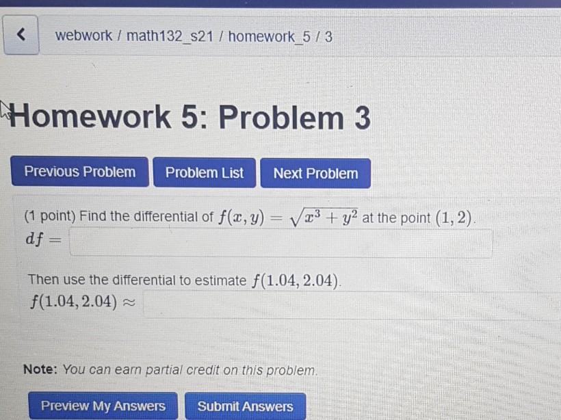 Solved Homework 5: Problem 9 Previous Problem Problem List | Chegg.com