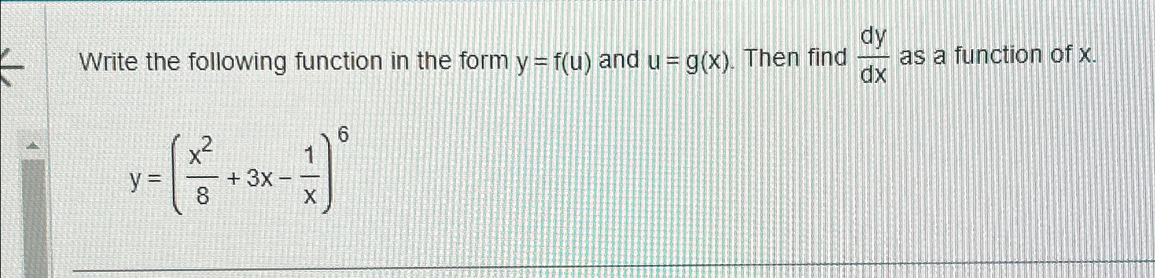 Solved Write the following function in the form y=f(u) ﻿and | Chegg.com