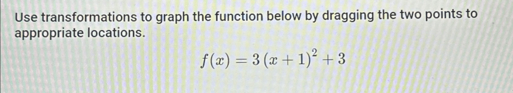 Solved Use transformations to graph the function below by | Chegg.com