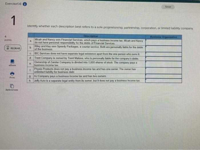 Solved Exercise 1-7 Save 1 1 Identify the accounting | Chegg.com