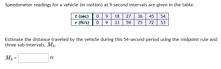 Solved Speedometer readings for a vehicle (in motion) ﻿at | Chegg.com