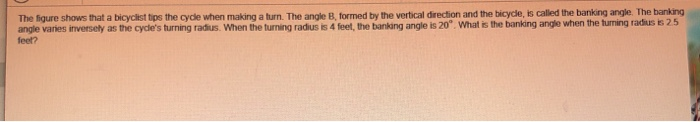 Solved The Figure Shows That A Bicyclist Tips The Cycle When | Chegg.com