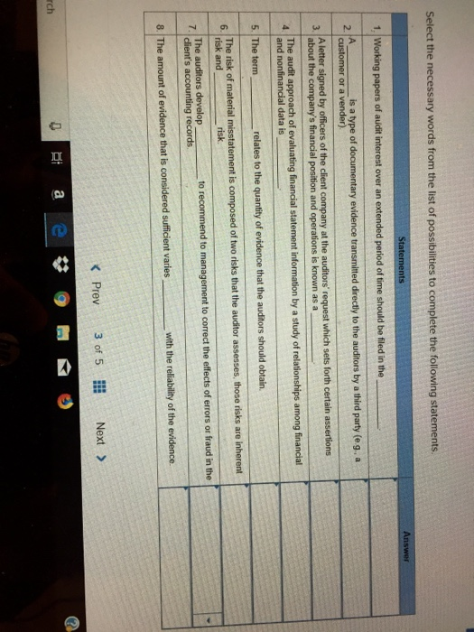 Solved Select the necessary words from the list of | Chegg.com