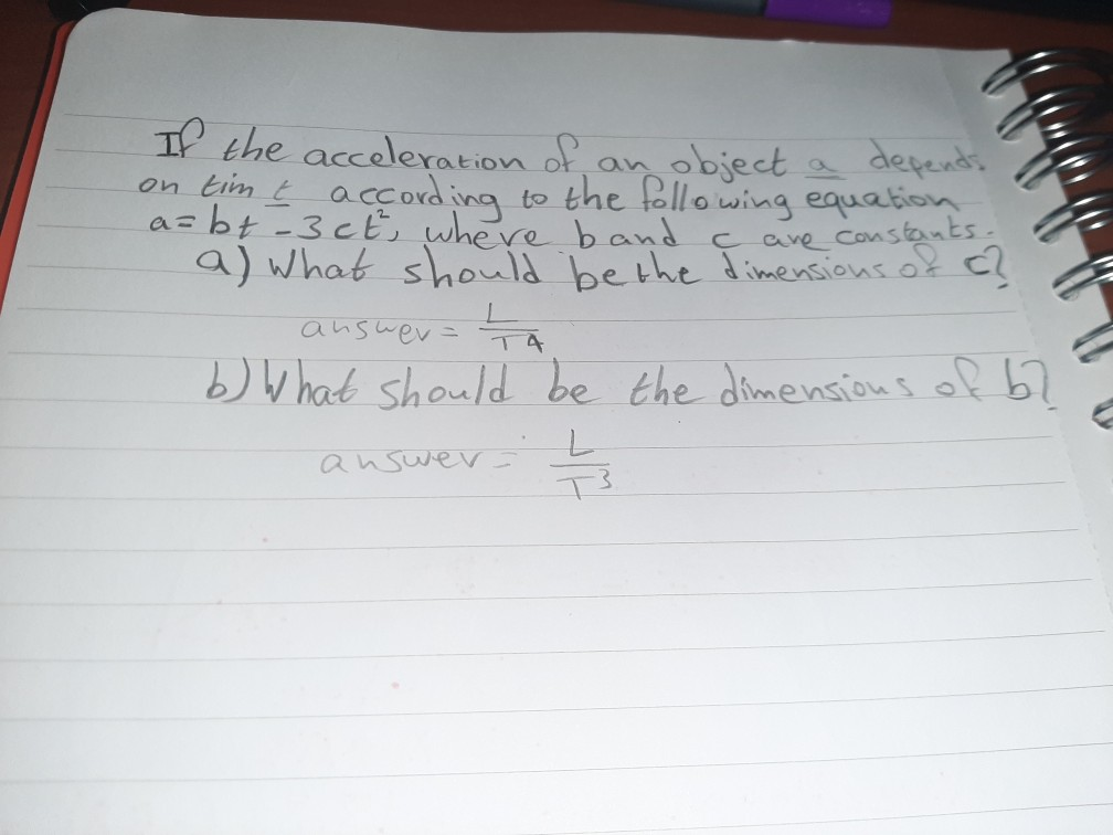 Solved If The Acceleration Of An Object A Depends On Tim Chegg Com