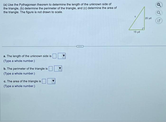 Solved (a) Use the Pythagorean theorem to determine the