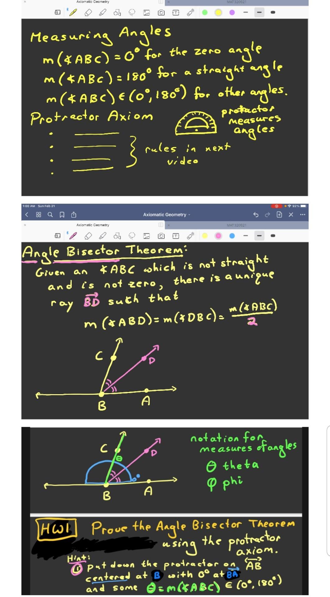 Solved Axiomatic Geometry MAT32052 Measuring Angles m(ABC) =