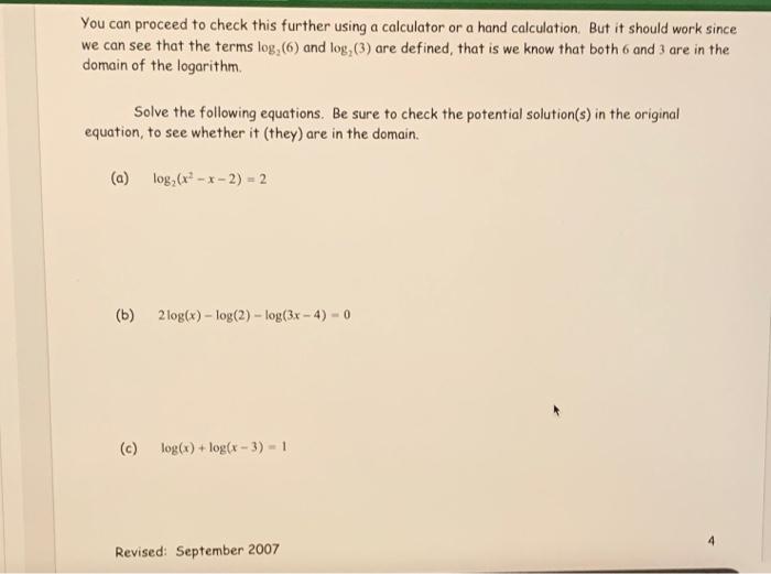 Solved + Task 5. Using the Laws of Logarithms to Solve | Chegg.com