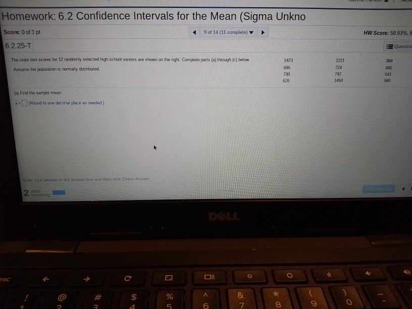 Solved Homework: 6.2 Confidence intervals for the Mean | Chegg.com