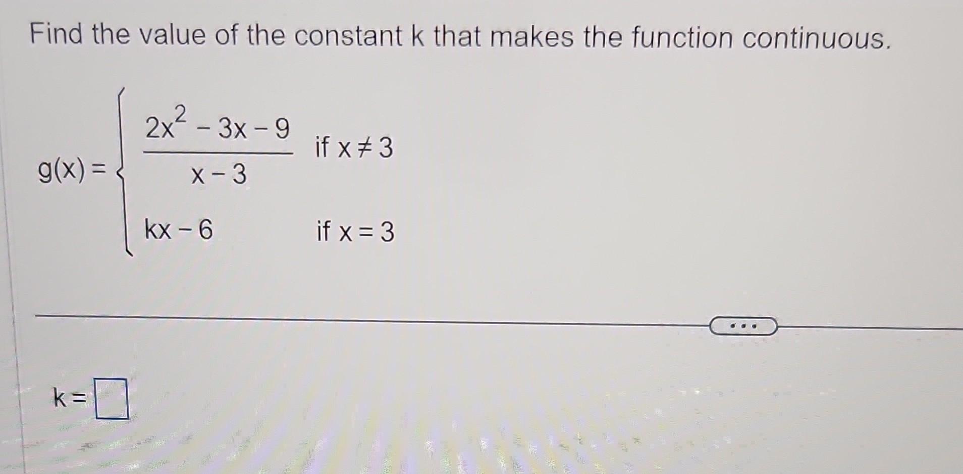 Find the value of the constant k that makes the | Chegg.com