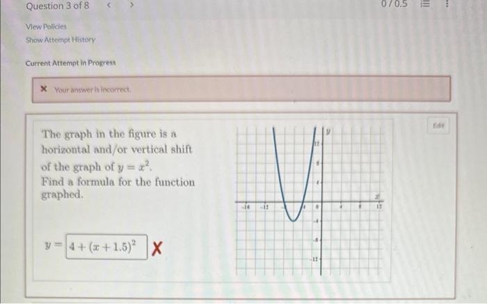 Solved The graph in the figure is a horizontal and/or | Chegg.com